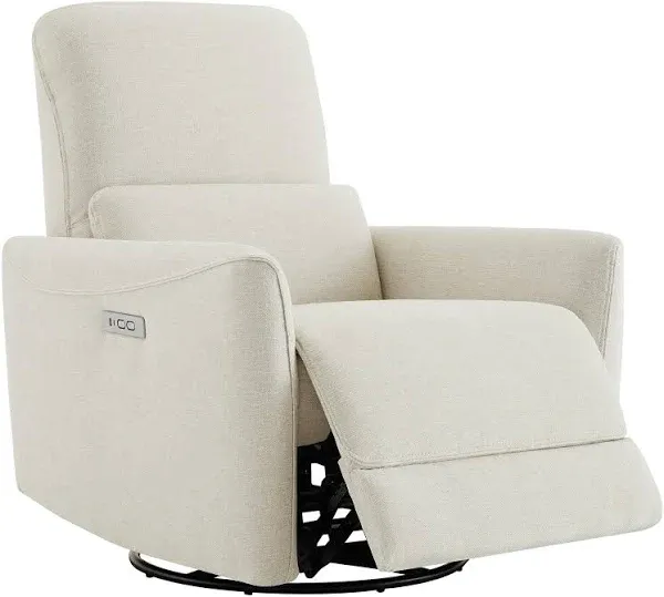 CHITA - Power Recliner Chair, Swivel Glider, FSC Certified, Upholstered, Living Room Nursery, Linen