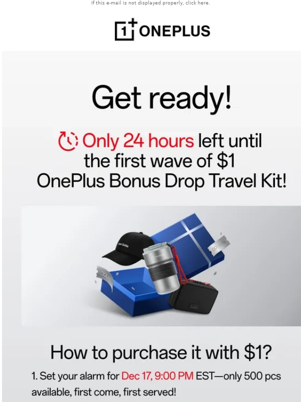 Oneplus - $1 OnePlus Bonus Drop Travel Kit will be on sale in 24 hours!