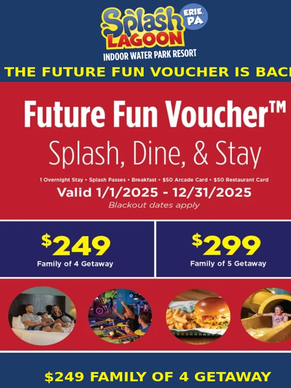 Splash Lagoon - The Future Fun Voucher Is Back! ?