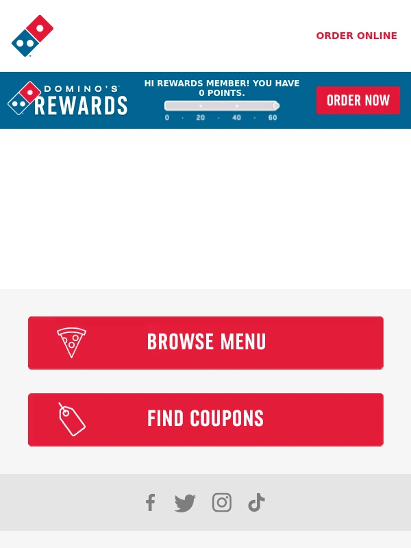 Dominos - ?Last Chance! 50% OFF menu-priced pizzas ends tonight! ?