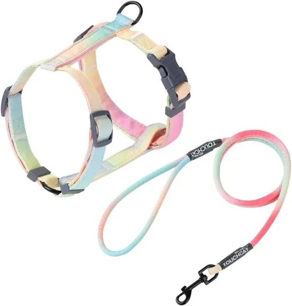 Touchcat Rainbow Patterned Fashion Cat Harness and Leash