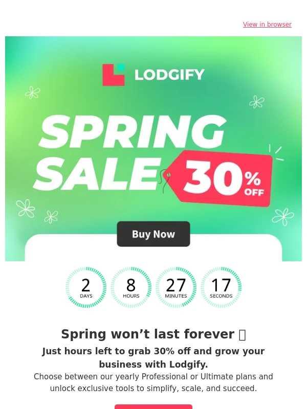 Lodgify - 30% off is about to bloom away ?
