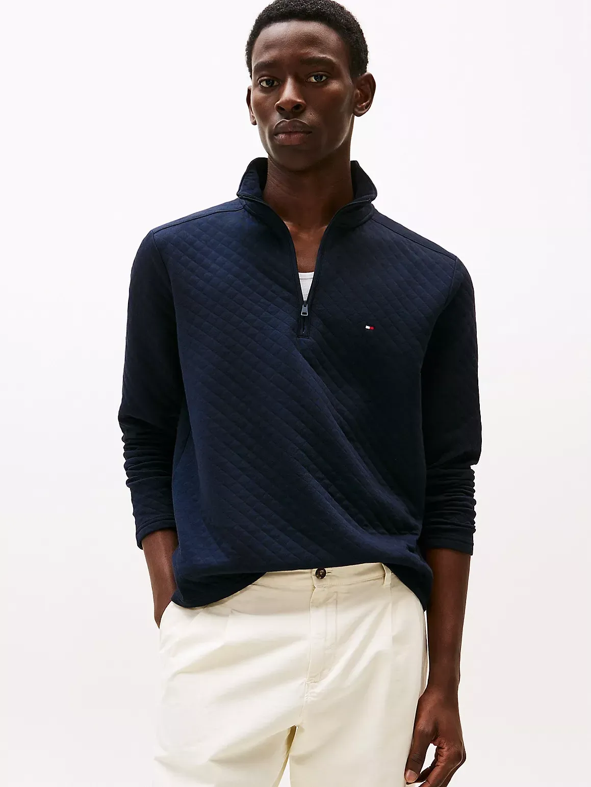 Tommy Hilfiger Men's Quarter-Zip Performance Sweatshirt - Navy -