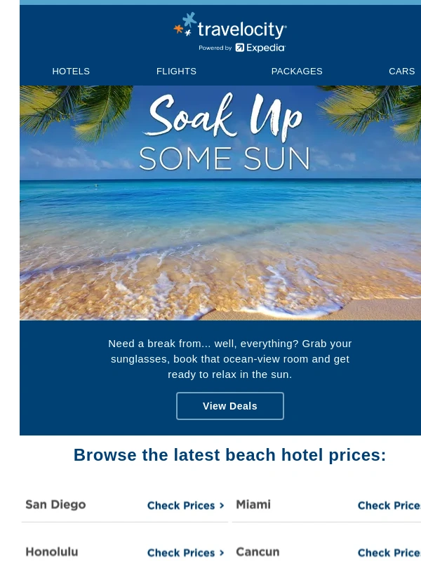 Travelocity - You deserve a little sunshine right now