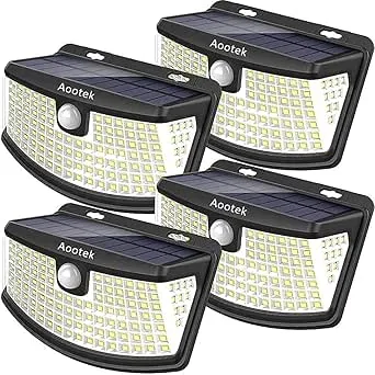 Prime Members: 4-Pack Aootek Solar Motion Sensor Lights