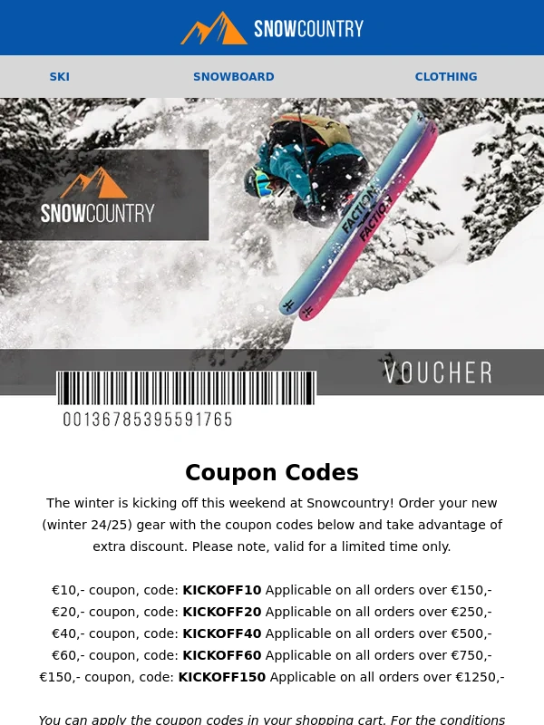 Snowcountry - ? Kickoff Deals | Up to 150 euro off with coupons