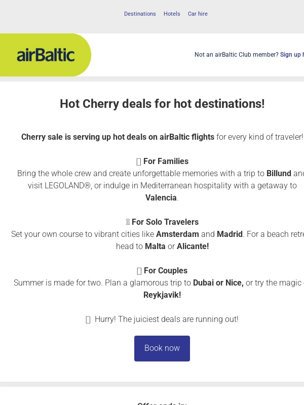 airBaltic - ?Cherry flights from €33!