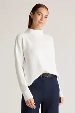 Quince Eco-Knit Milano Stitch Mock Neck Pullover