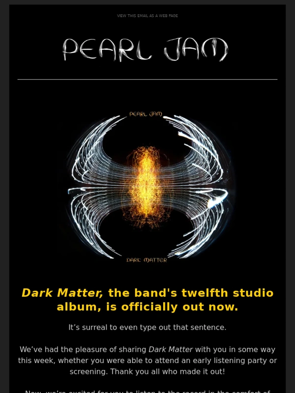 Pearl Jam - 'Dark Matter' Out Now
