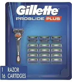 Gillette Proglide Plus Razor Cartridge Refills, 16-count