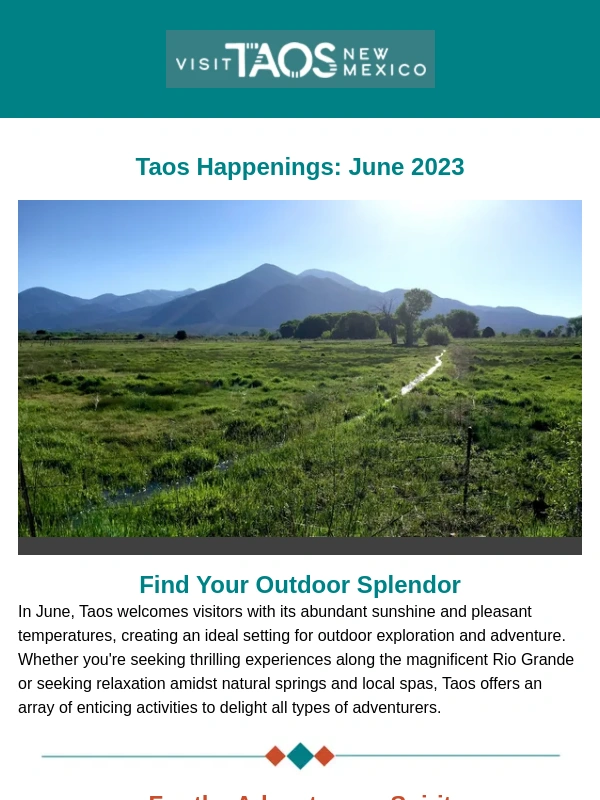 Taos - Taos Happenings: June 2023 ☀️