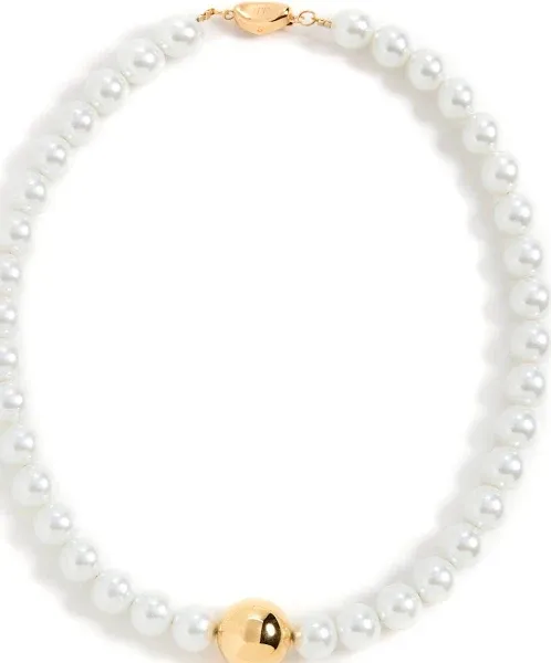 Timeless Pearly Gold Ball Majorica Pearl Necklace
