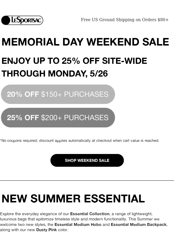 LeSportsac - Don't Miss Up To 25% OFF Site-Wide ?
