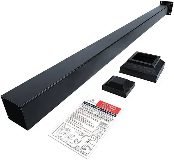 Williams 3 x 3 x 36" Black Aluminum Deck Post and Base Kit