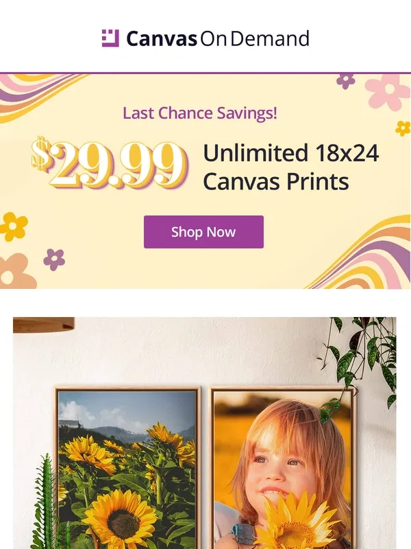 Canvas On Demand - Gone at midnight ⏰ Print all your memories for $29.99!