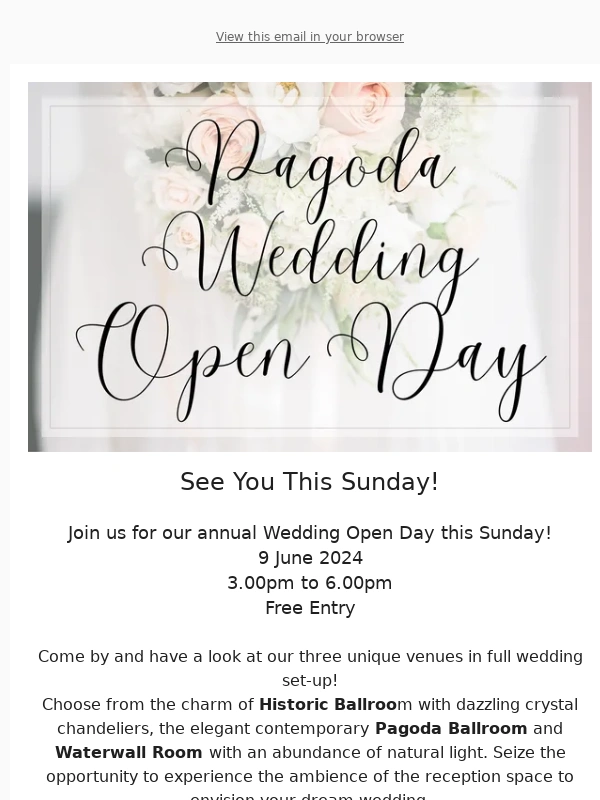 Pagoda - See You This Sunday 9th June!