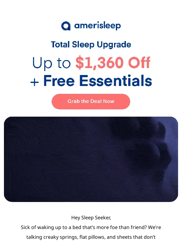 AMERISLEEP - Last Shot: $1,360 Off + Free Sleep Gear