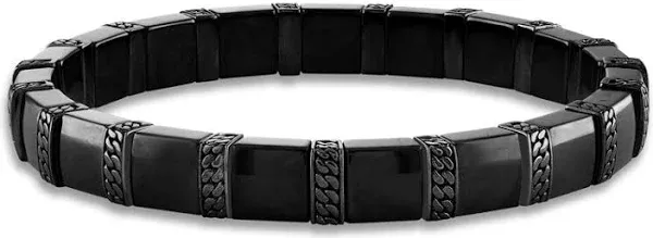 Jared Men's Sterling Silver Ceramic Bracelet