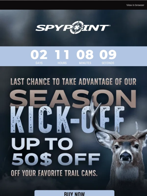 Spypoint - Last chance to take advantage of the season kick-off savings