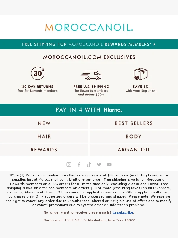 Moroccanoil - Get a FREE Tie-Dye Tote with orders $85+