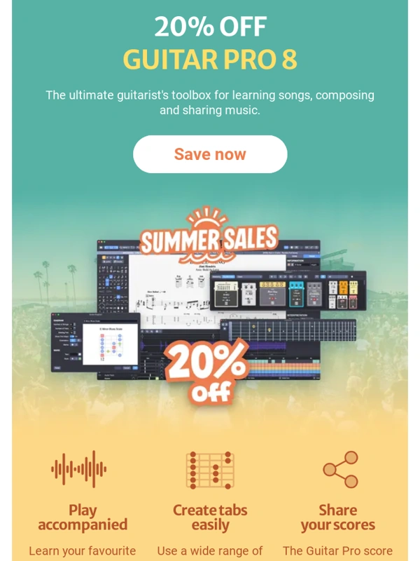 Guitar Pro - ? Summer Sales: Get 20% Off Guitar Pro 8