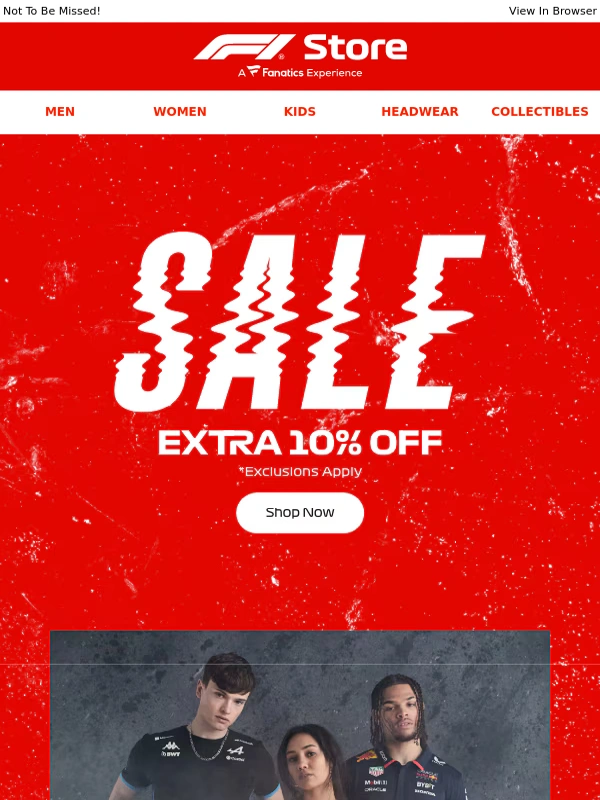 F1 Store - LIVE for 24 Hours Only! An Extra 10% OFF Sale!