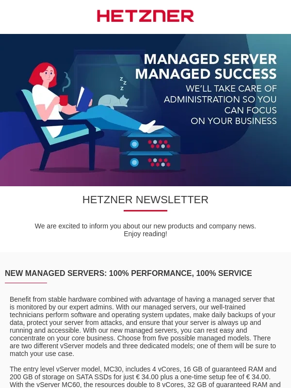Hetzner - New Hetzner Managed Servers