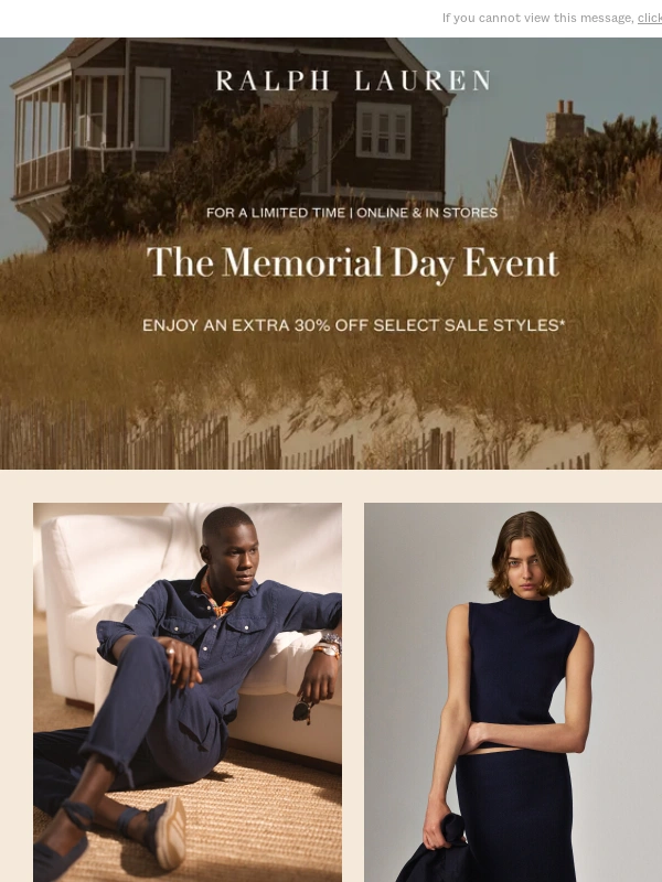 Ralph Lauren - Shop the Memorial Day Event: Extra 30% Off
