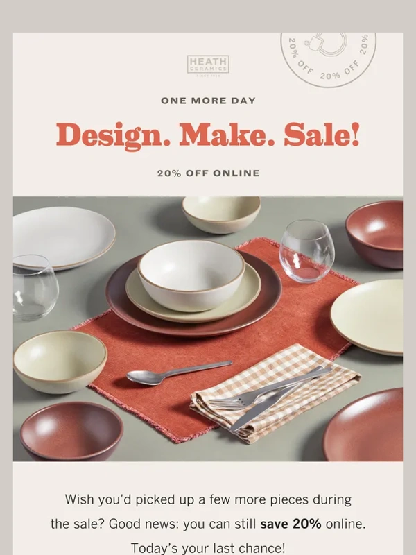 Heath Ceramics - You Can Still Save 20%