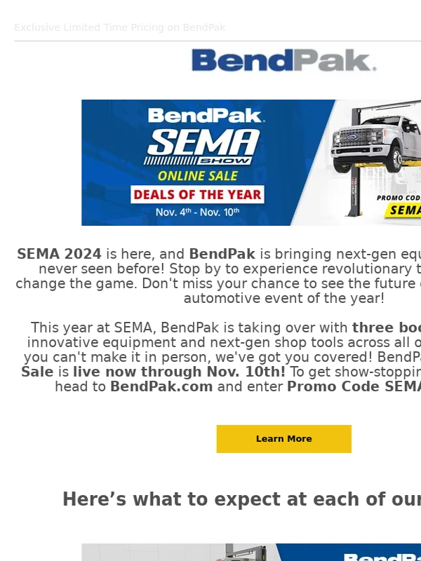 BendPak - Exclusive Show Specials – Limited Time Only