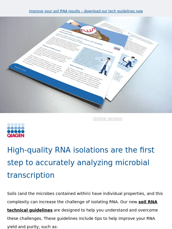 QIAGEN - Free soil RNA guide,improve your purity and yield today