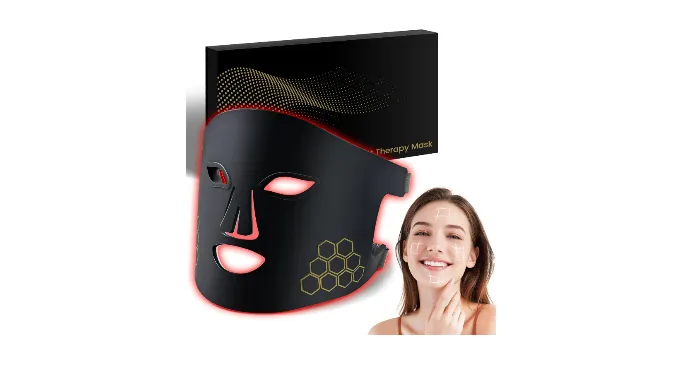 YOEYOU Red Light Therapy for Face, Infrared LED Face Mask Light Therapy 4 Light Waves with 850nm Near Infrared, Portable Rechargeable Red Light Therapy Mask Skincare Device for Facial Rejuvenation