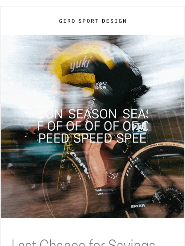 Giro - Last Chance: Season of Speed Sale Ends Today