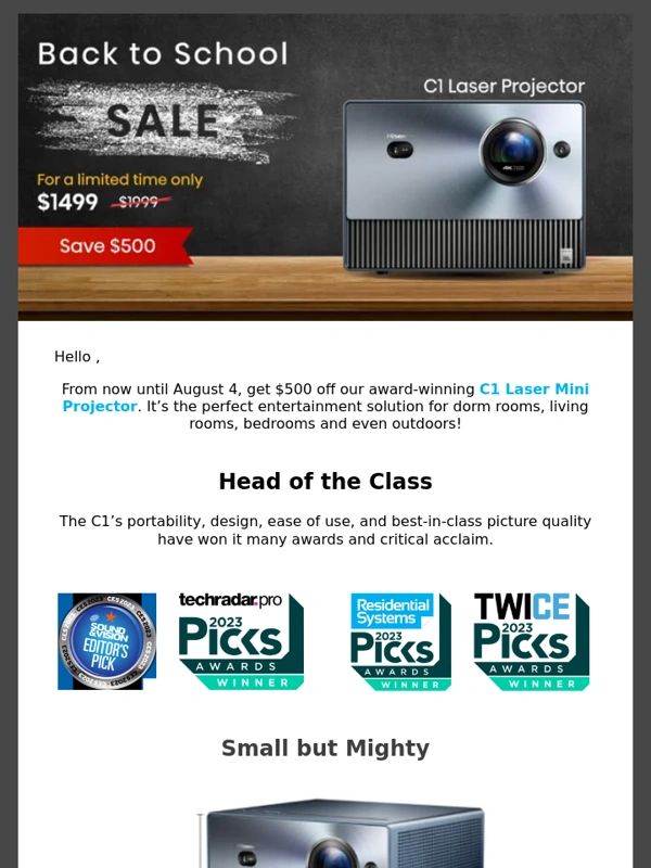 Hisense - ? Back to school Sale. 25% OFF C1 Laser Projector! ?