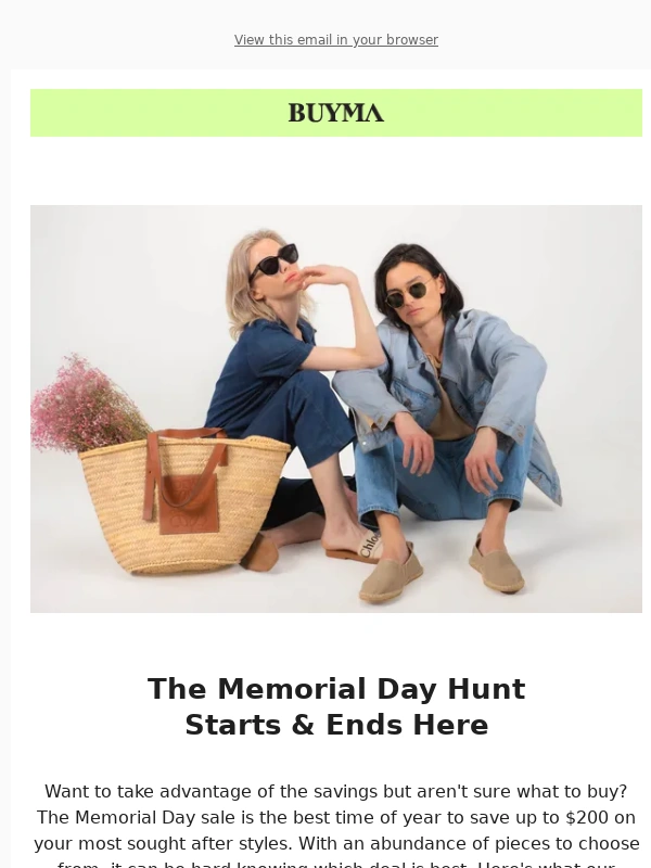 Buyma - What to Buy: Memorial Day Edition ?