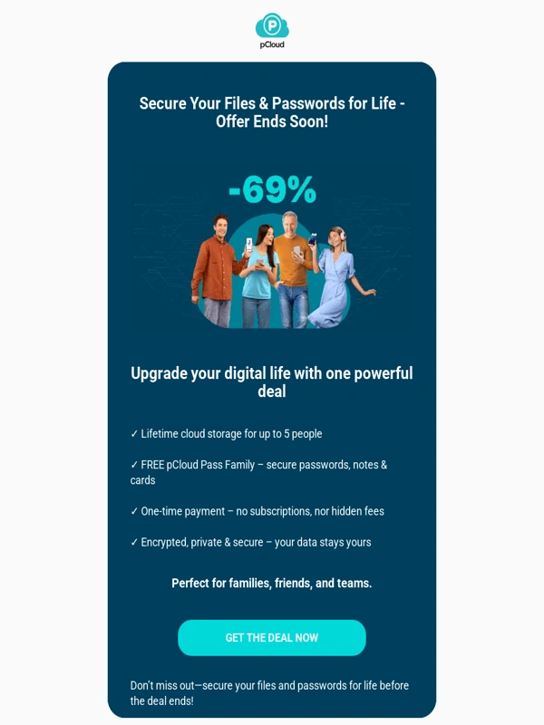 pCloud - ? [-69%] Your Easter Offer Ends Soon – Lifetime Storage + Free pCloud Pass!