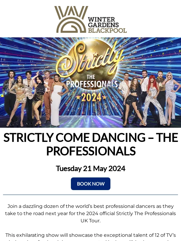 Winter Gardens Blackpool - Strictly Come Dancing - The Professionals returns to Blackpool in 2024