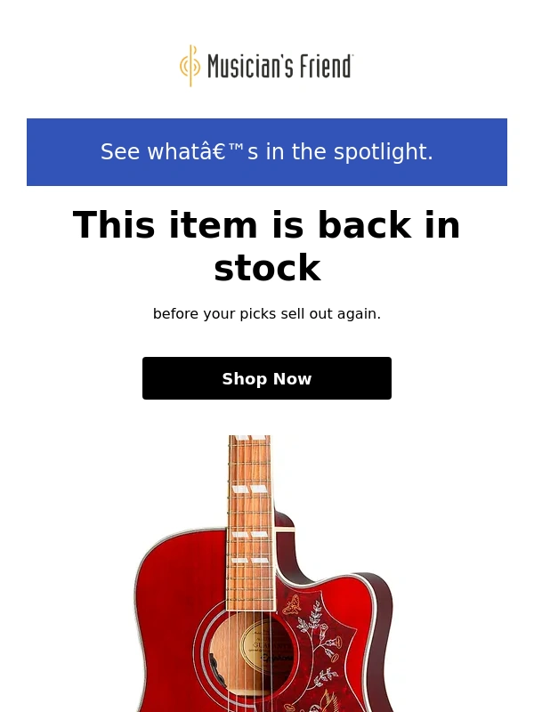 Musicians Friend - Your out-of-stock items are back