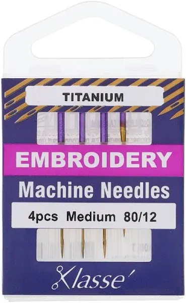 Klasse Titanium Embroidery Needles Size 80/12