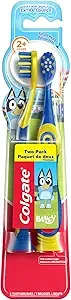 Colgate - Bluey Extra Soft Toothbrush, Extra Soft Bristles, 2 Count, Designed for Children Ages 2 and Up