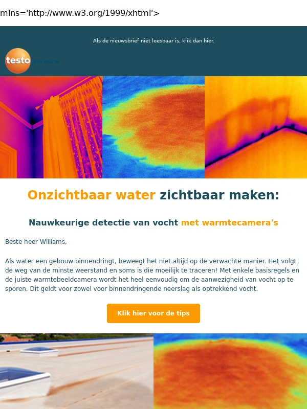 Testo - Tips voor thermografie van vocht- en waterschade in gebouwen