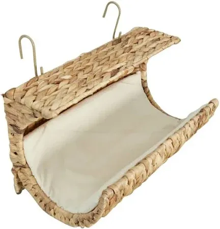 vidaXL Cat Bed with Cushion Water Hyacinth 14.6"x7.9"x7.9