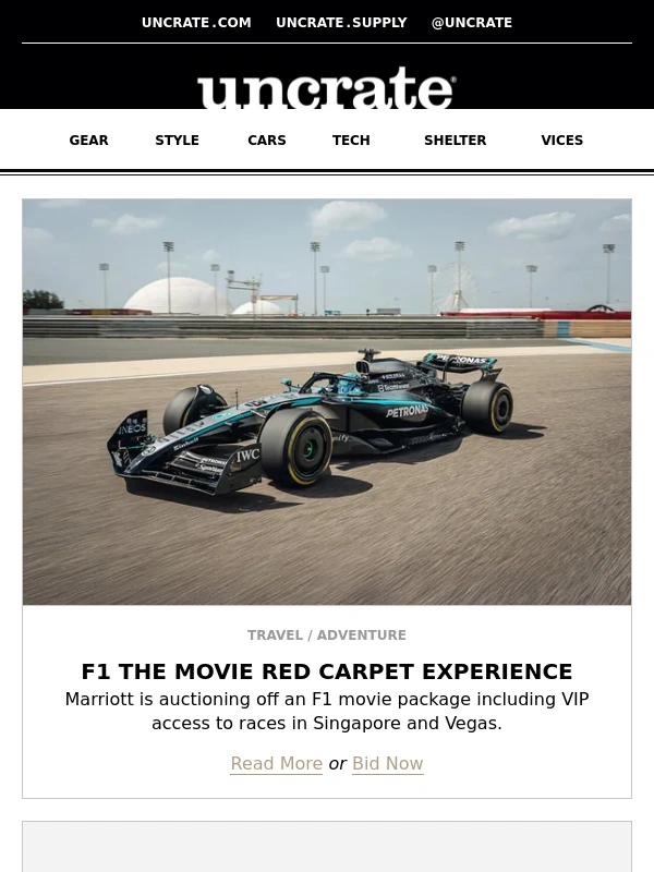 Uncrate - F1 The Movie Red Carpet Experience & more
