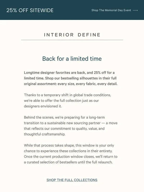 Interior Define - Long time designer favorites are BACK