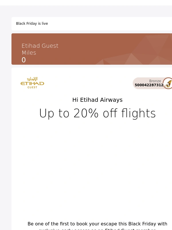 Etihad - You've got exclusive early access ⏰