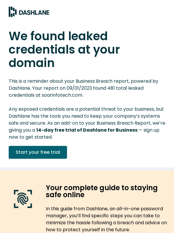 Dashlane - Following up on your Business Breach Report