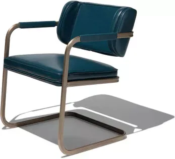 Industry West Jimmy Cooper Leather Chair - Blue Leather