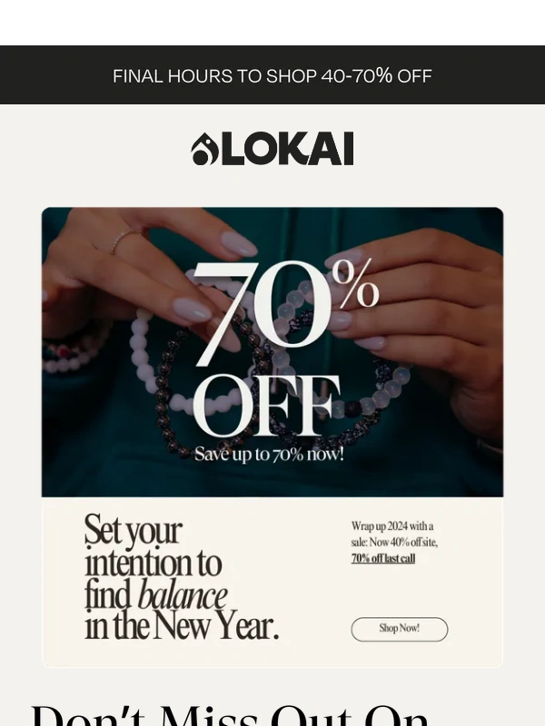 Lokai - FINAL HOURS: Get 40-70% off NOW before midnight!