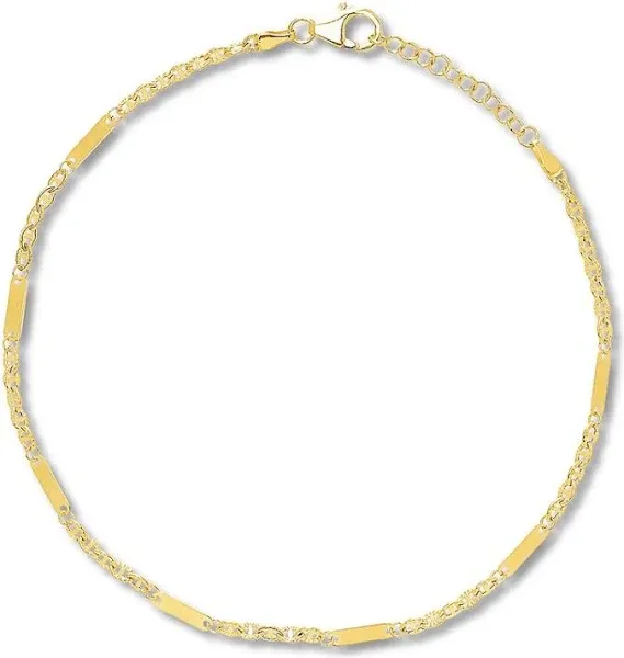 10K Yellow Gold Hollow Anklet