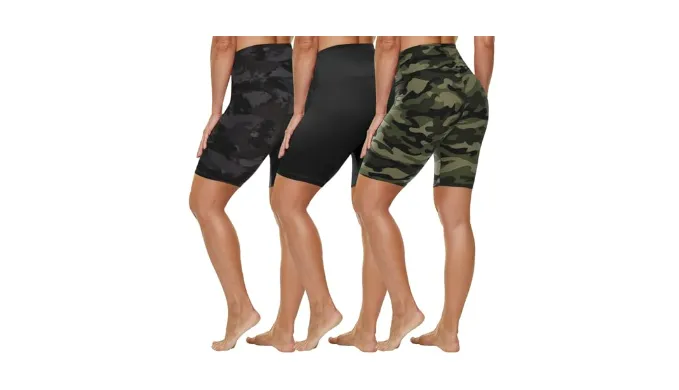 HLTPRO 3 Pack Plus Size Biker Shorts for Women (L-4XL)- 8″/5″ High Waist Tummy Control Shorts for Workout, Yoga, Running